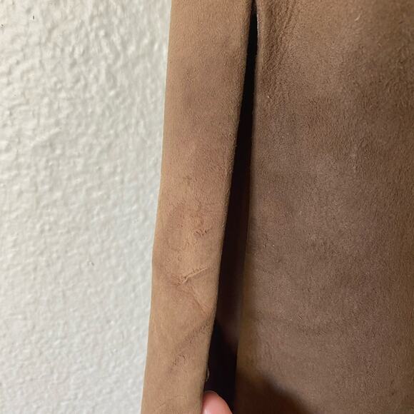 Vintage Avanti Tan Suede Leather Fur Collar Coat Size Medium - Picture 7 of 9